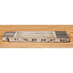 Lufkin Folding Wood Ruler Red End Two Way‎ Left To Right #966 USA 6 FT (72")